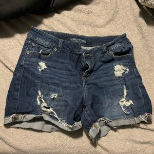 Maurice’s distressed jean shorts